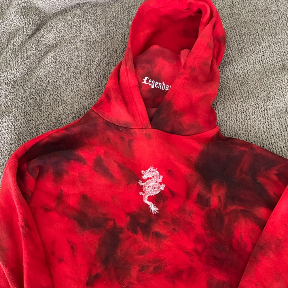 Red and Black Dragon Hoodie with built in mask